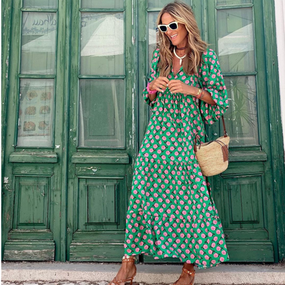 Mabel - Breezy High-Low Geometric Print Dress